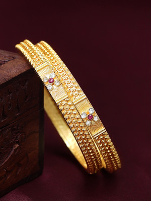 Rubans Elements Alloy Gold-plated Bangle Set(Pack of 2)