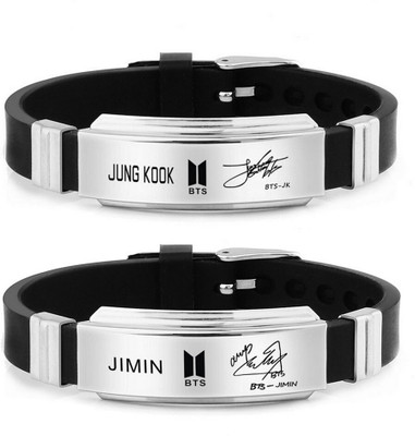 University Trendz Alloy Silver Coated Bracelet(Pack of 2)