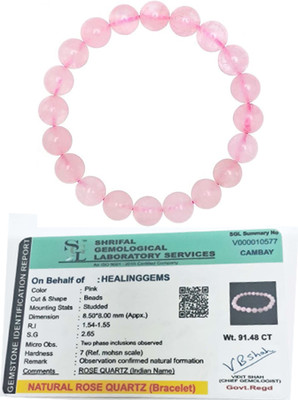 HEALINGGEMS Stone, Rose Quartz, Crystal Agate, Crystal, Quartz Bracelet