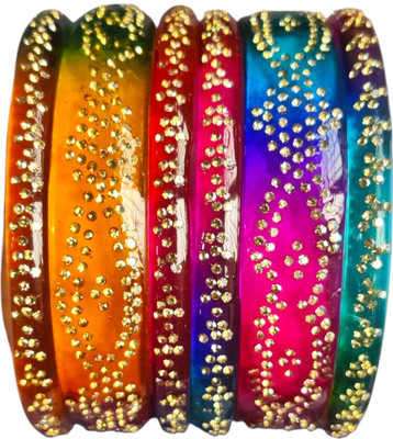 shri GBS Glass Zircon Bangle Set(Pack of 6)