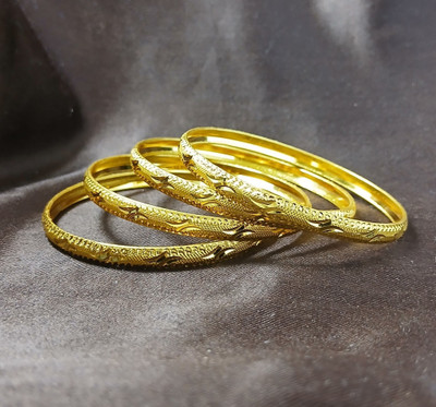 Aamrapali Brass Gold-plated Bangle Set(Pack of 4)