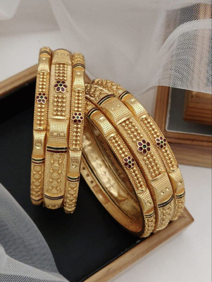 Shree Fashions World Brass Gold-plated Bangle Set(Pack of 6)
