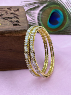 AMRITIYA Brass Gold-plated Bangle Set(Pack of 2)