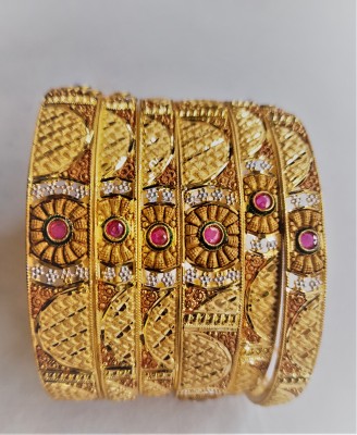 sajjanlal kantichand Copper Gold-plated Bangle Set(Pack of 6)