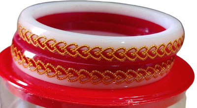 KAMAAKSHI FASHION COLLECTIONS Shell Gold-plated Shakha Pola(Pack of 2)