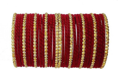 RADHA MOHAN EMPIRE Fabric, Glass Bangle Set(Pack of 34)