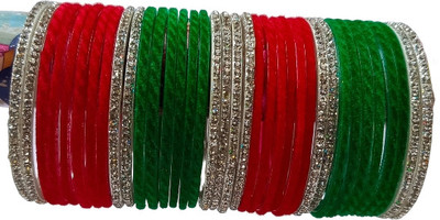 DURGANSH Glass Zircon Bangle Set(Pack of 36)