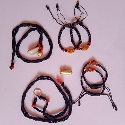 Khushi Traders Mother of Pearl, Dori Beads Bangle Set(Pack of 5)