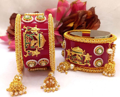CHURA KING Plastic Pearl Bangle Set(Pack of 6)