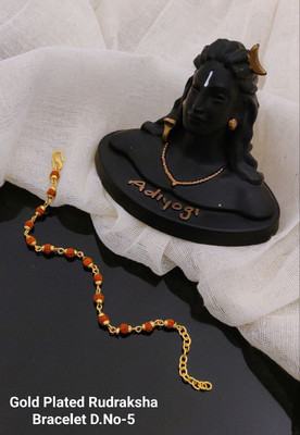 RR SALESS Rudraksha Cubic Zirconia Gold-plated Bracelet