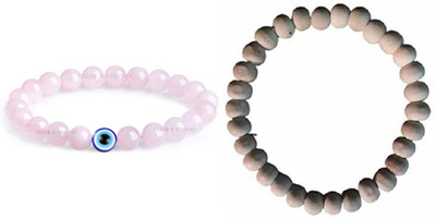Malas Collection Wood, Crystal Bracelet Set(Pack of 2)