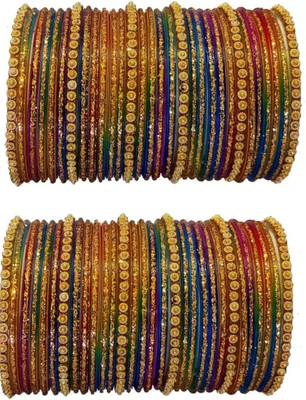 BUSINESS EMPIRE Glass Cubic Zirconia Bangle Set(Pack of 2)