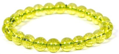 VIBESLE Stone, Peridot Beads, Crystal Charm Bracelet