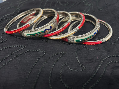 HAIDERALI Copper Silver Bangle Set