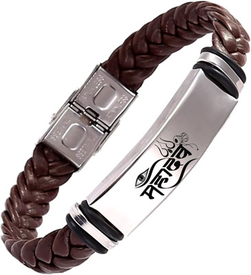 Shiv Jagdamba Stainless Steel, Leather Bracelet