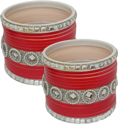 Ashnit Plastic Silver Bangle Set(Pack of 10)