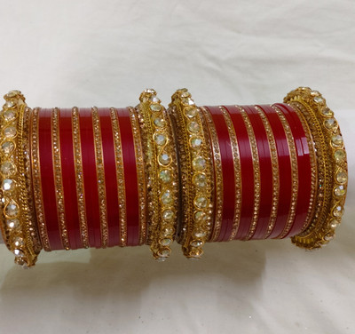 sidhi Plastic Crystal Bangle Set(Pack of 10)