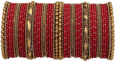 LYBASHINE Metal, Brass Beads Bangle Set(Pack of 2)