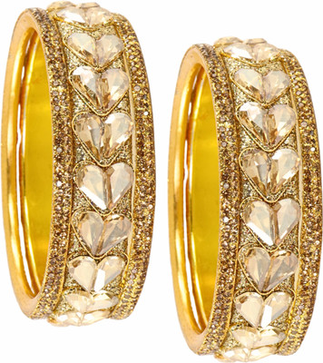 ZULKA Metal Diamond, Zircon Bangle Set(Pack of 6)