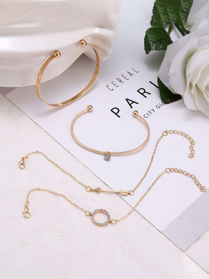 TVI Alloy Cubic Zirconia Gold-plated Bracelet(Pack of 4)