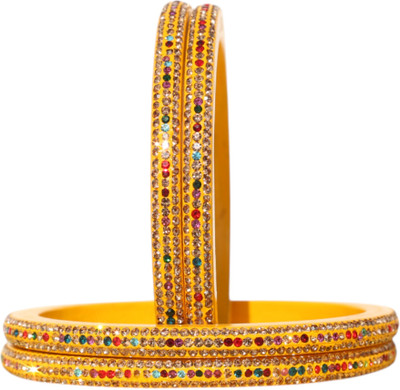 MANVI FASHION Lac Crystal Bangle Set(Pack of 2)