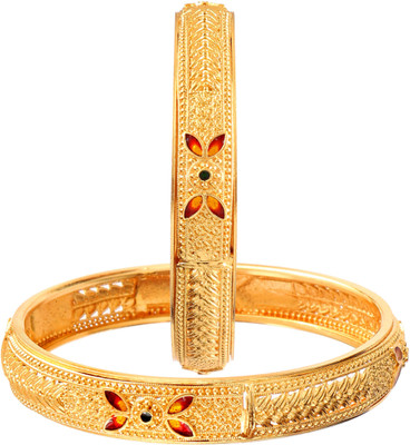 Shree krishna textile Alloy Gold-plated Bangle Set(Pack of 2)