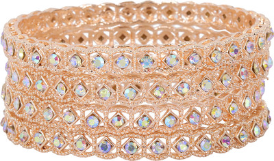 NMII Metal Zircon Bangle Set(Pack of 4)