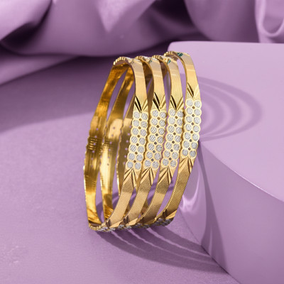 ANOUK Brass Gold-plated Bangle Set(Pack of 4)