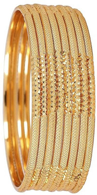 Dhavni Enterprise Brass Gold-plated Bangle Set(Pack of 8)