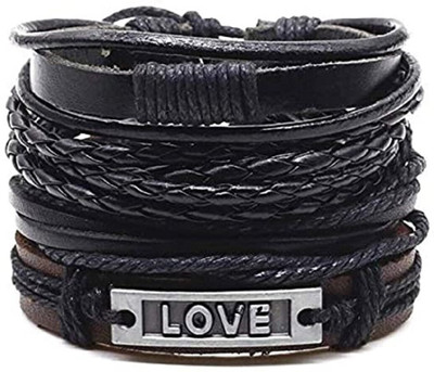 Roadster Leather Bracelet Set(Pack of 4)