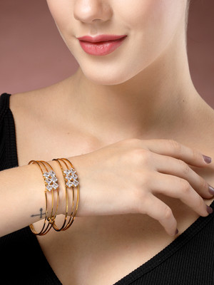 NVR Alloy Gold-plated Bangle Set(Pack of 2)