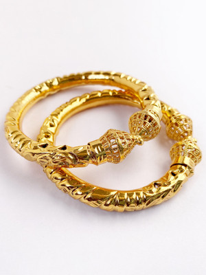 SATTIK Brass Gold-plated Bangle Set(Pack of 2)