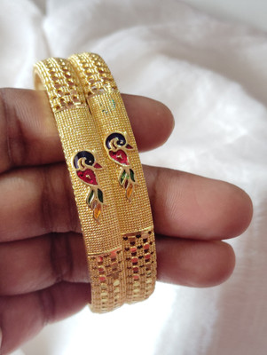 Prasansha Enterprises Brass Gold-plated Bangle Set(Pack of 2)