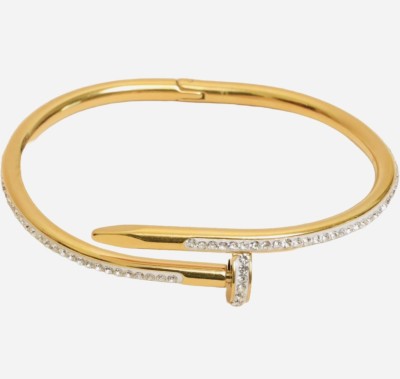 GEM JEWEL Metal Cubic Zirconia Gold-plated Bangle