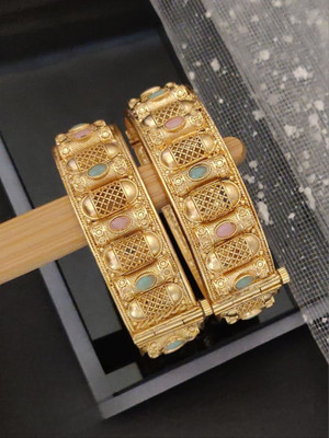 immitation Ruby Brass Bangle Set(Pack of 2)