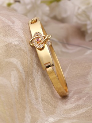 ZENEME Brass Cubic Zirconia Gold-plated Bracelet