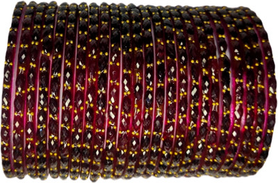 Glasswork Glass Cubic Zirconia Bangle Set(Pack of 24)