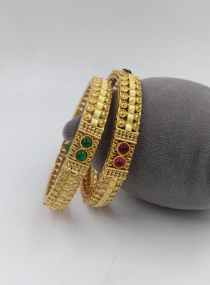 Vivanta Alloy Cubic Zirconia Gold-plated Bangle Set(Pack of 2)