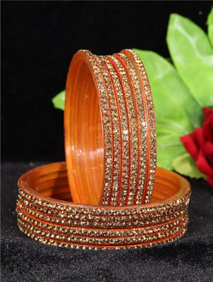 aayat collection Glass Zircon Bangle Set(Pack of 10)