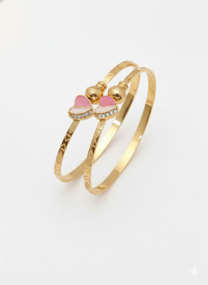 JEWELFY Brass Gold-plated Bracelet Set(Pack of 2)