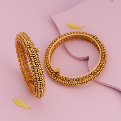 Kushal's Fashion Jewellery Copper Gold-plated Bangle