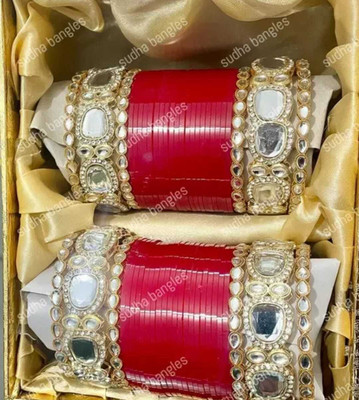 whatowear Alloy Opal Gold-plated Chudas(Pack of 2)