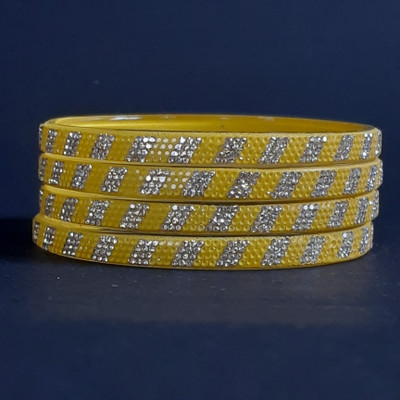 J2N2 Glass Rhinestone Bangle Set(Pack of 4)