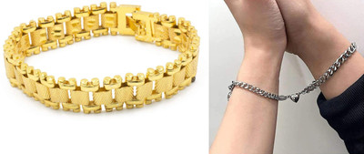 P R Production Brass Charm Bracelet(Pack of 2)