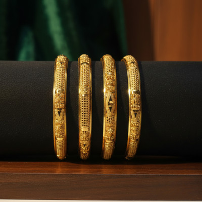 Aspruha Brass, Copper, Alloy Bangle Set(Pack of 4)