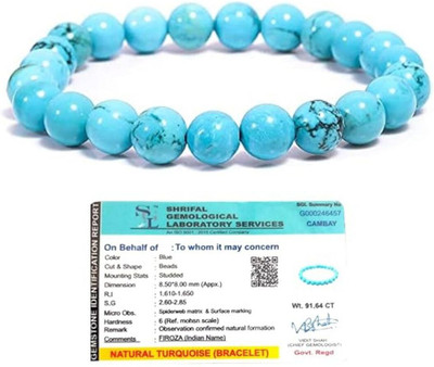 DVISHA Crystal, Turquoise Beads Charm Bracelet
