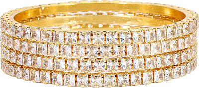 LAVAZZA Metal Diamond Gold-plated Bangle Set(Pack of 4)