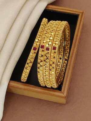 VFA Alloy Gold-plated Bangle Set(Pack of 4)