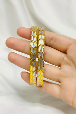 Durgesh Alloy Gold-plated, Silver Bangle Set(Pack of 2)