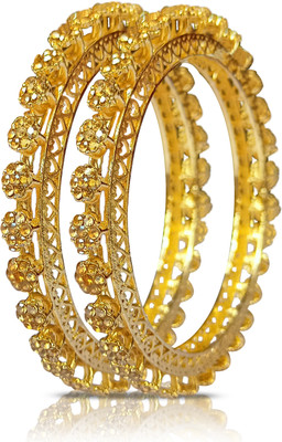 beutifly Copper Ruby Gold-plated Bangle Set(Pack of 2)